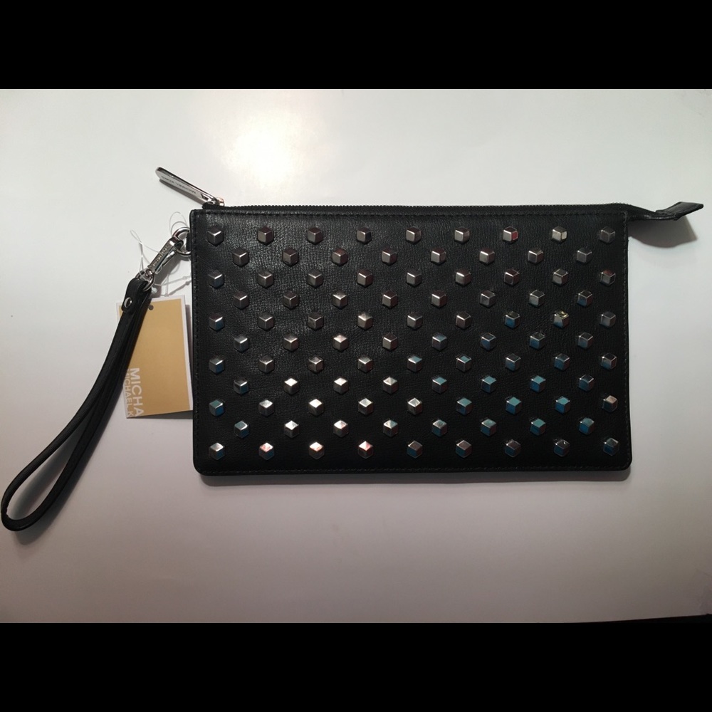 Michael Kors Daniela Studded Leather Wristlet